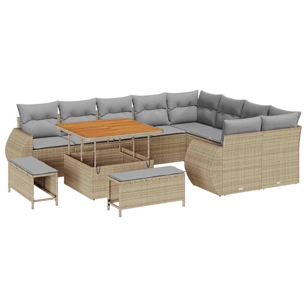 Havesofa Sæt 12 stk. 12-Antal sæder Beige og lys grå