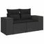 Havesofa Sæt 8 stk. 8-Antal sæder Sort Poly Rattan