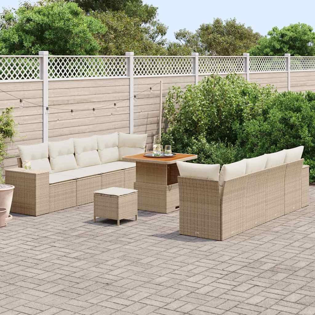 Havesofa Sæt Beige og creme polyrattan