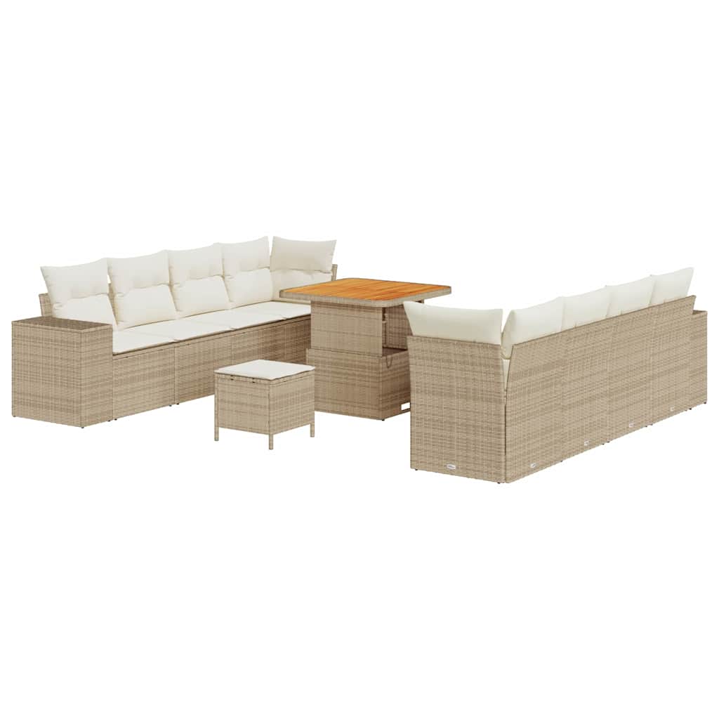 Havesofa Sæt Beige og creme polyrattan