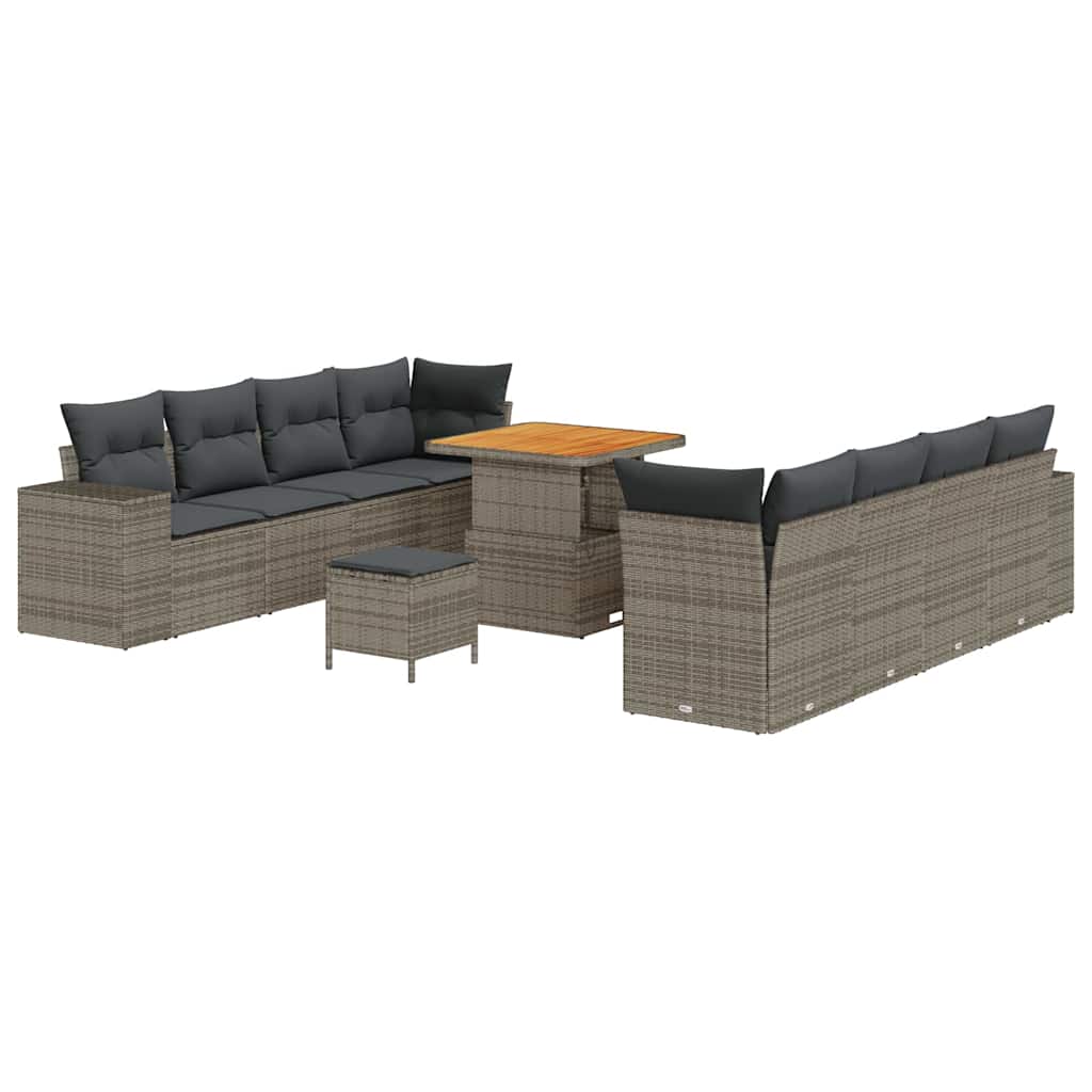 Havesofa Sæt Grå polyrattan