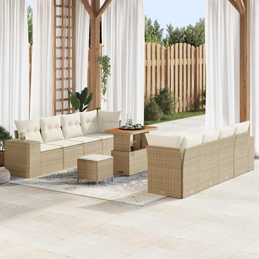 Havesofa Sæt Beige og creme polyrattan