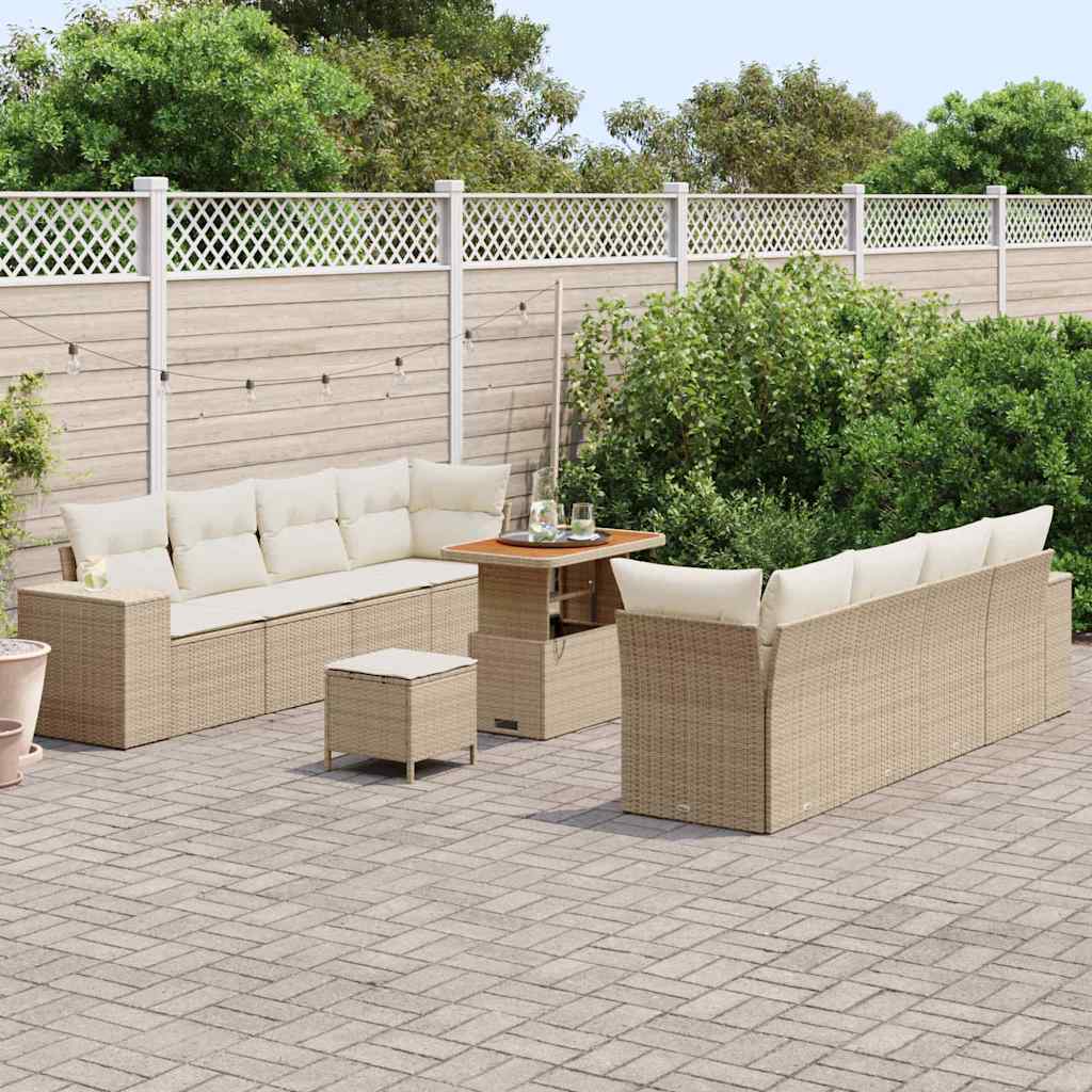 Havesofa Sæt Beige og creme polyrattan