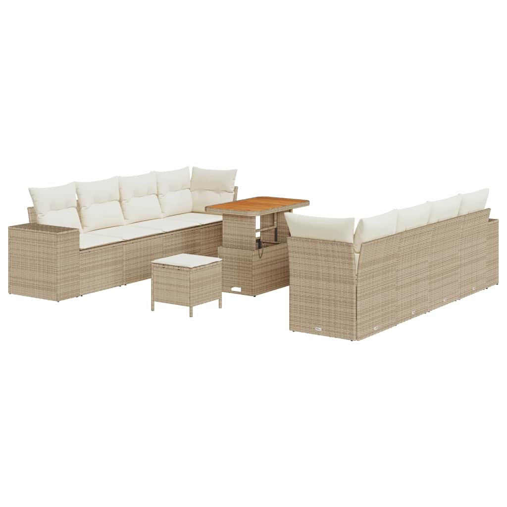 Havesofa Sæt Beige og creme polyrattan