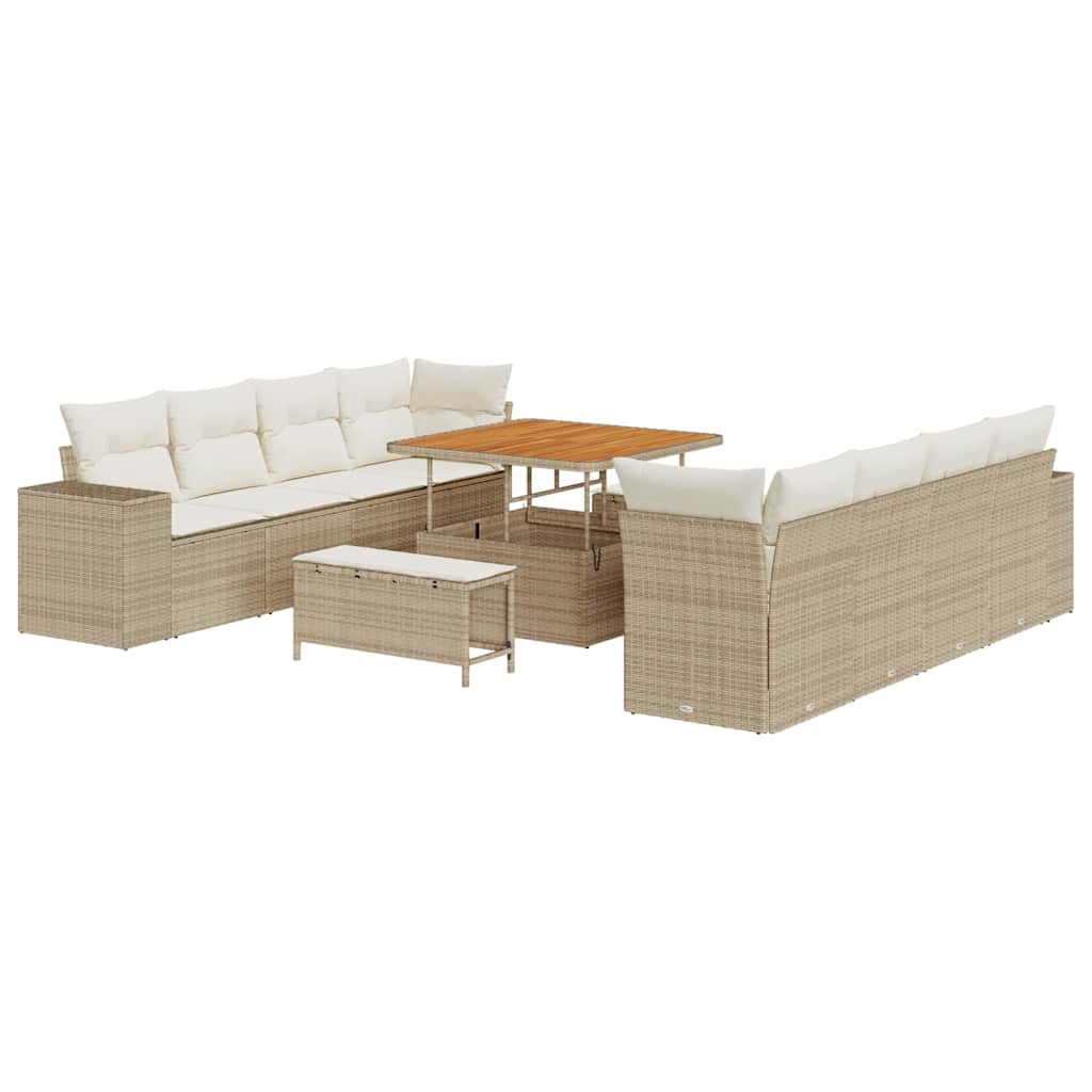 Havesofa Sæt Beige og creme polyrattan