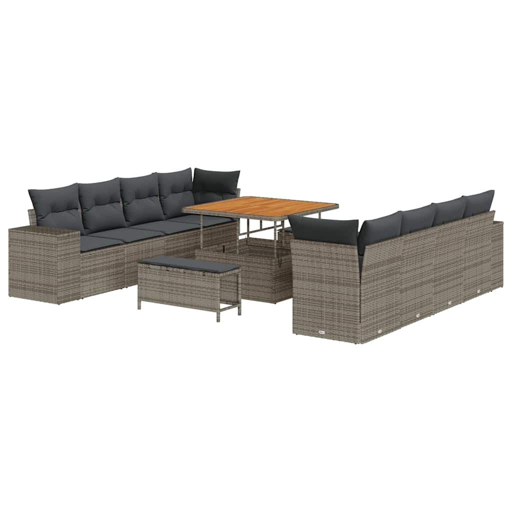 Havesofa Sæt Grå polyrattan