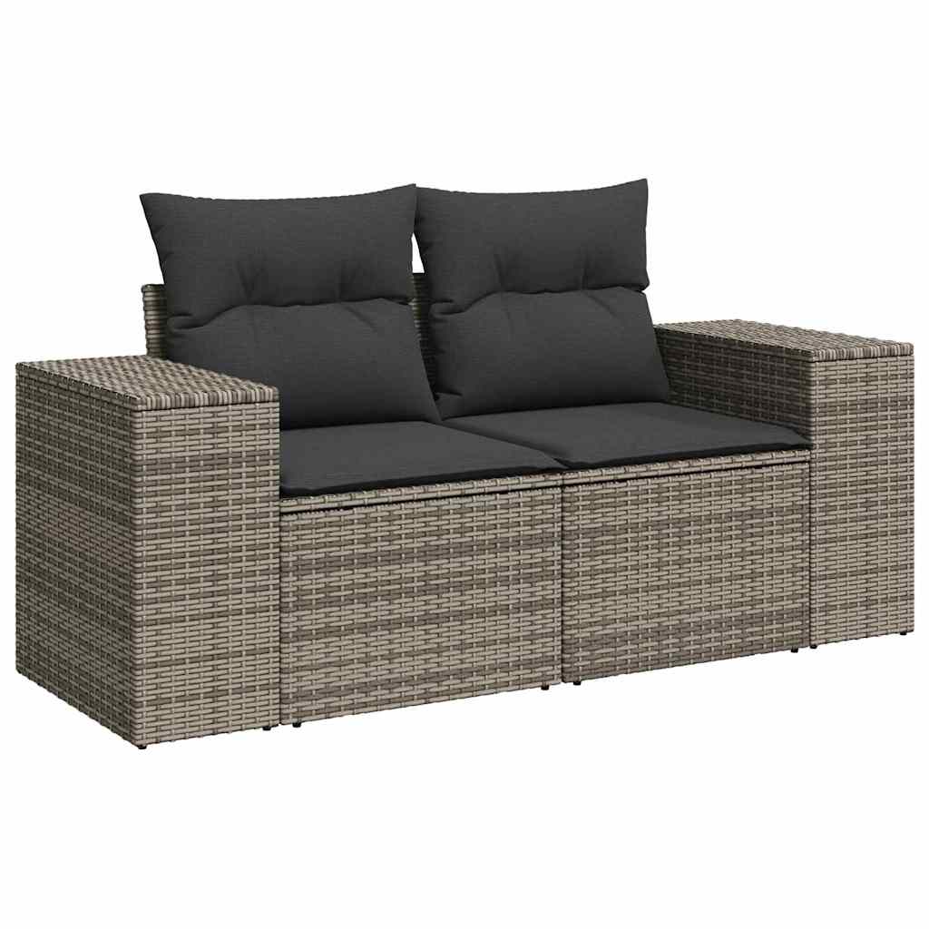Havesofa Sæt 10 stk. 6-Antal sæder Grå polyrattan