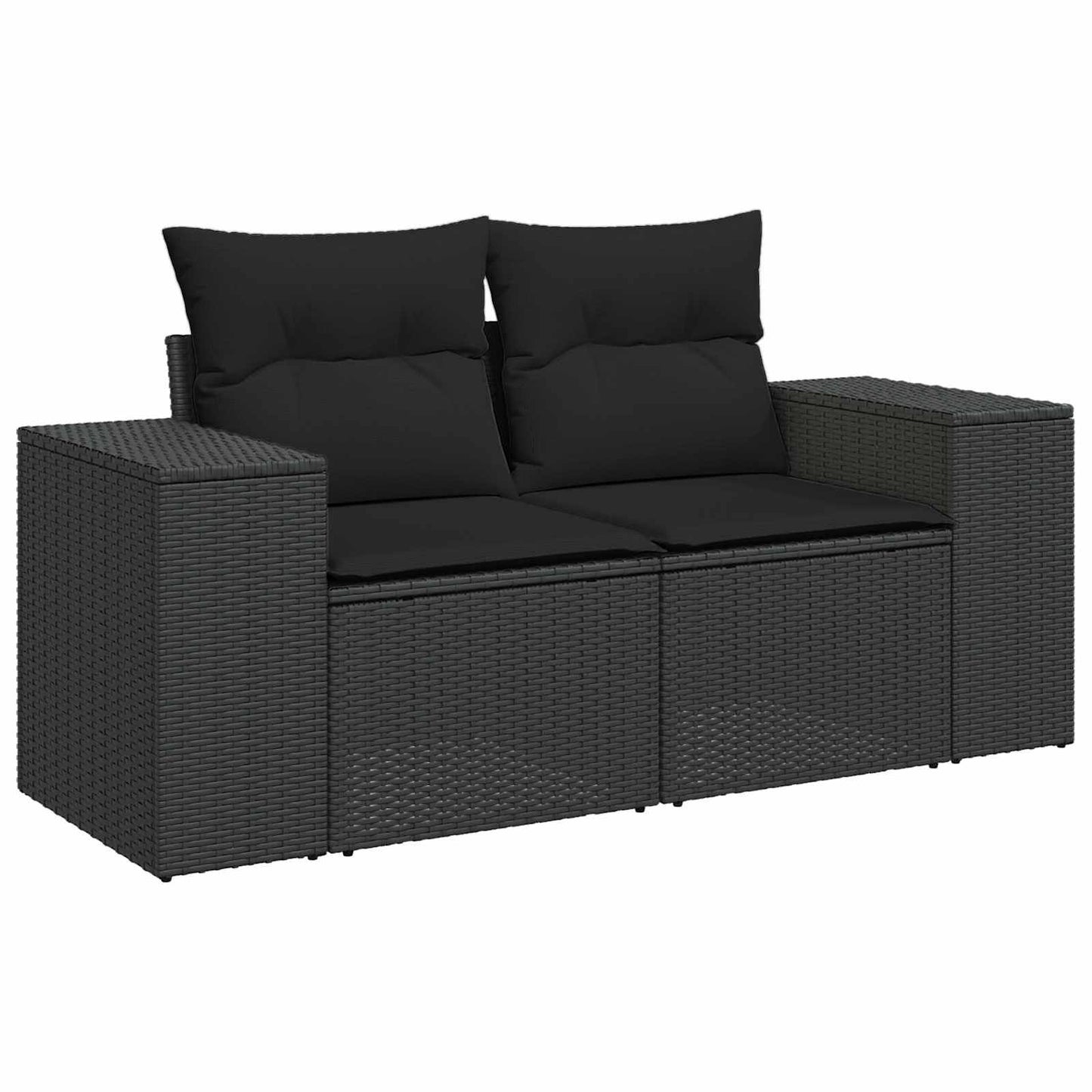 Havesofa Sæt 13 stk. 9-Antal sæder Sort polyrattan
