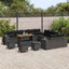 Havesofa Sæt 14 stk. Sort polyrattan
