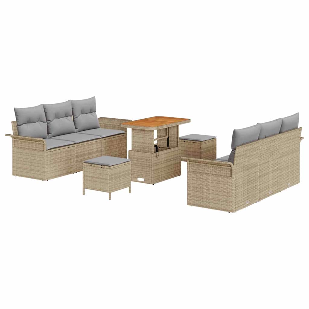 Havesofa Sæt 9 stk. 8-Antal sæder Beige og lys grå
