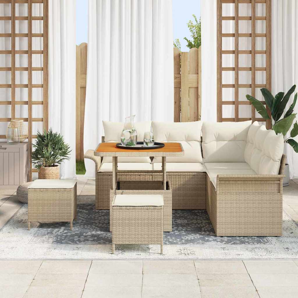 Havesofa Sæt 8 stk. 7-Antal sæder Beige og creme