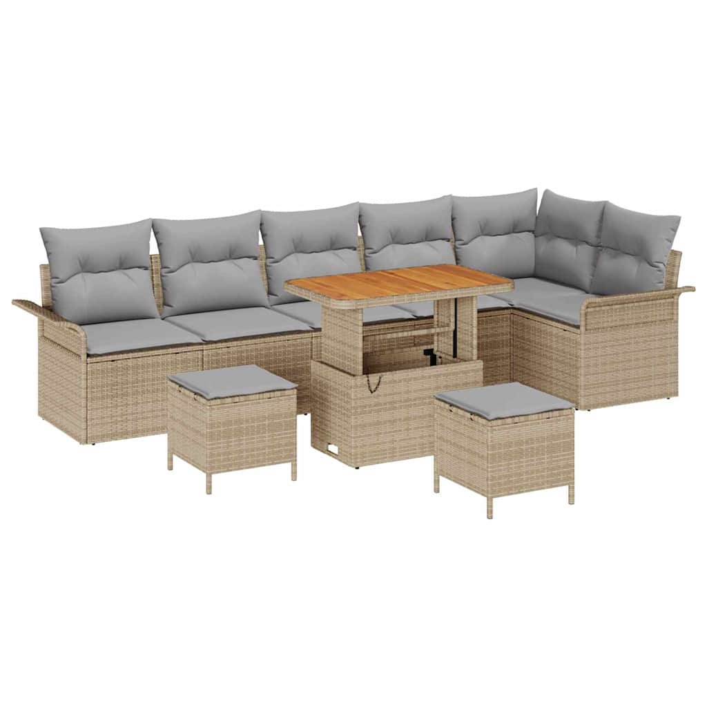 Havesofa Sæt 9 stk. 8-Antal sæder Beige og lys grå