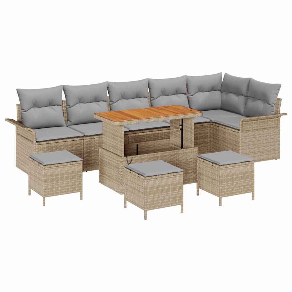 Havesofa Sæt 10 stk. 9-Antal sæder Beige og lys grå