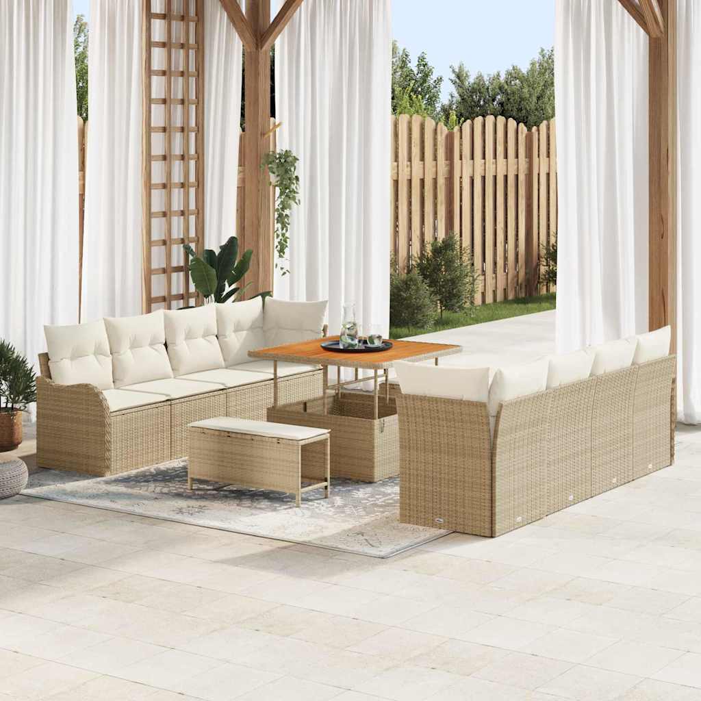 Havesofa Sæt 11 stk. 10-Antal sæder Beige og creme