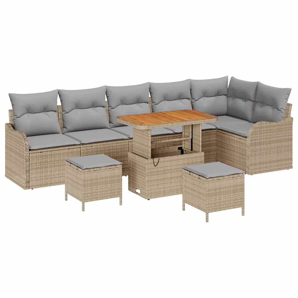 Havesofa Sæt 9 stk. 8-Antal sæder Beige og lys grå