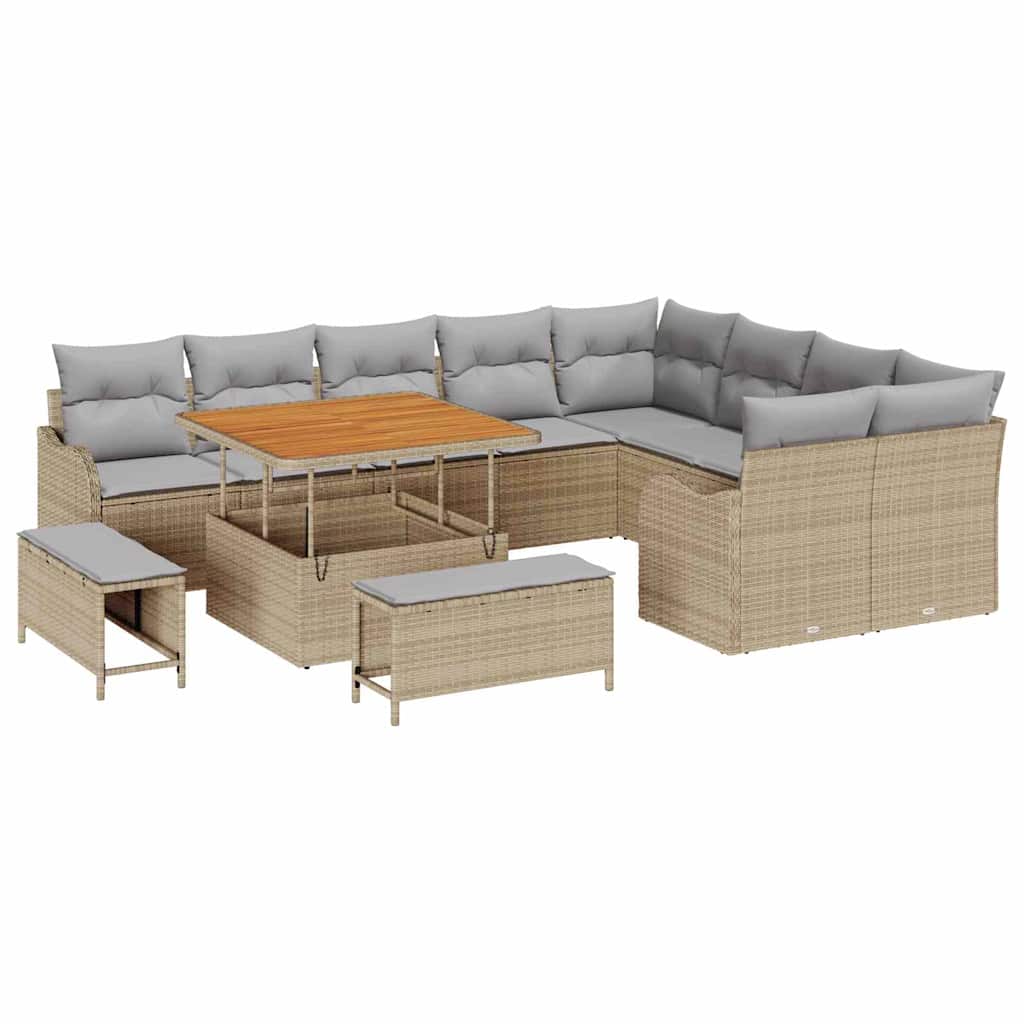 Havesofa Sæt 12 stk. 11-Antal sæder Beige og lys grå