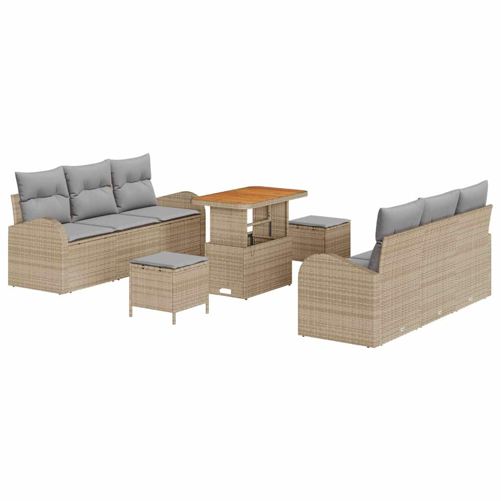 Havesofa Sæt 9 stk. 8-Antal sæder Beige og lys grå