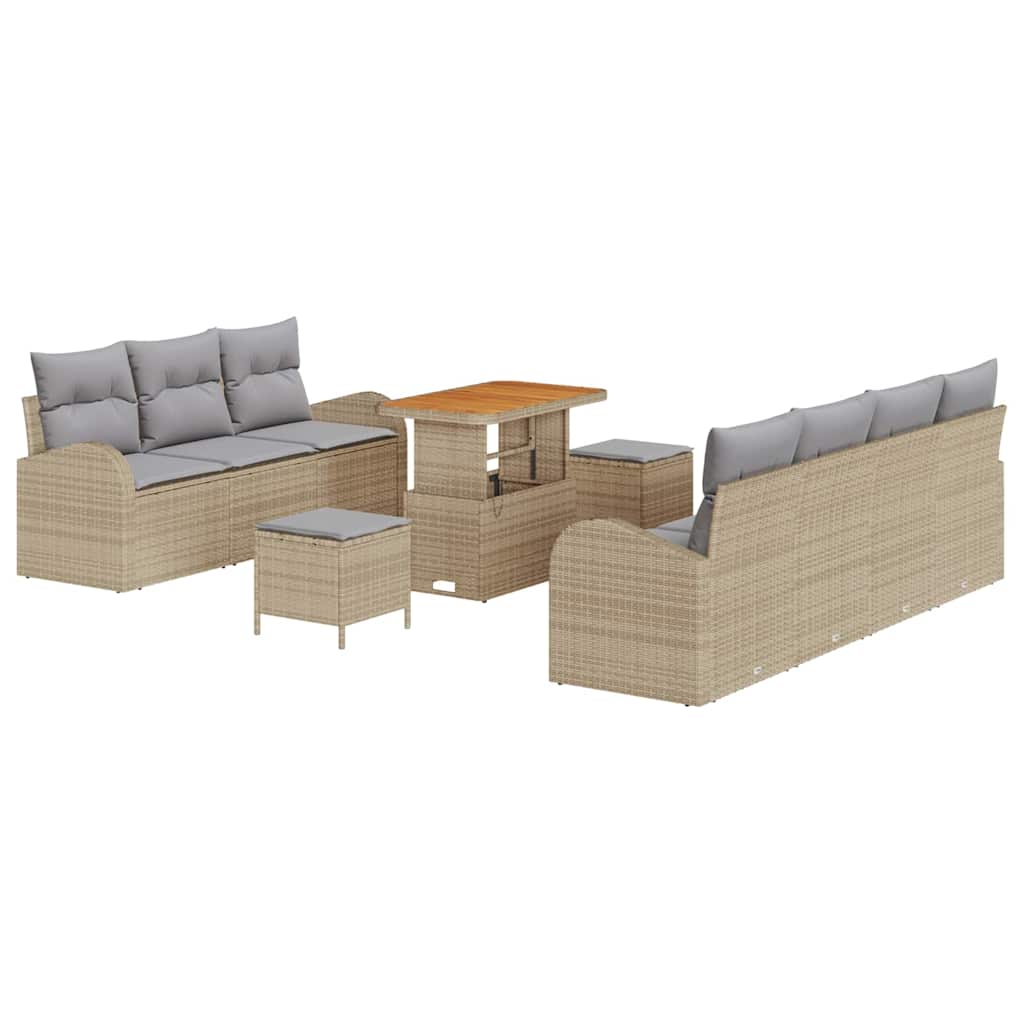 Havesofa Sæt 10 stk. 9-Antal sæder Beige og lys grå