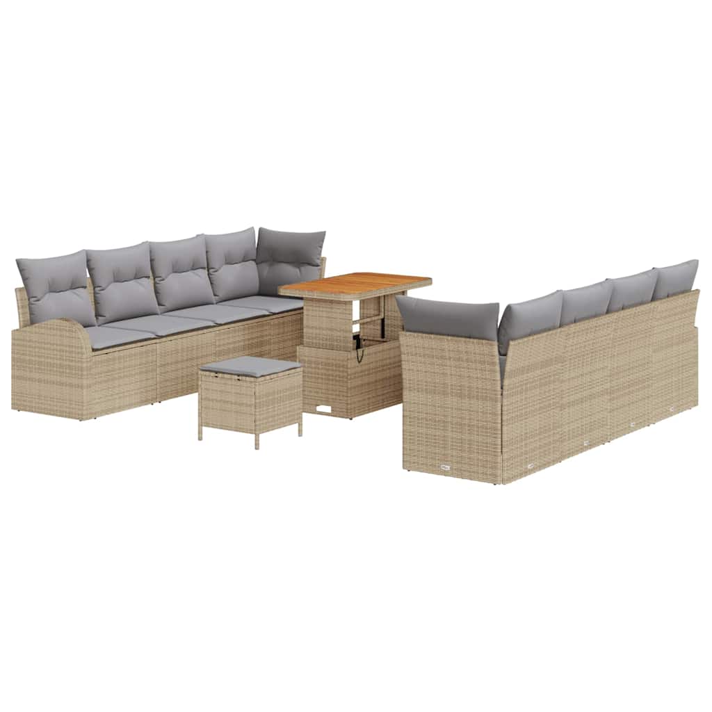 Havesofa Sæt 11 stk. 10-Antal sæder Beige og lys grå