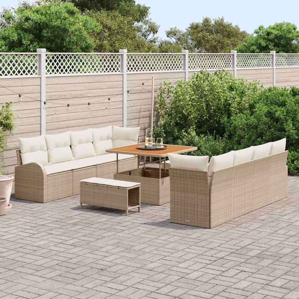 Havesofa Sæt 11 stk. 10-Antal sæder Beige og creme