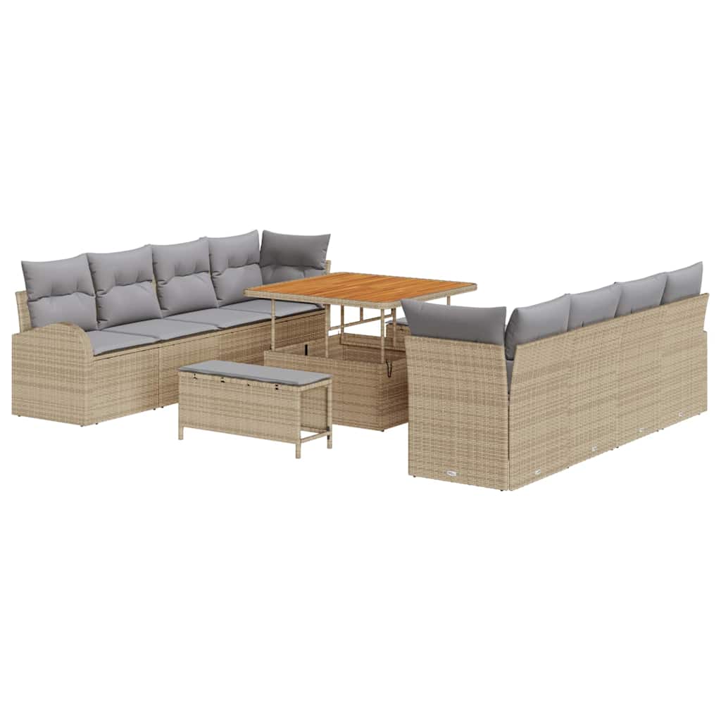 Havesofa Sæt 11 stk. 10-Antal sæder Beige og lys grå