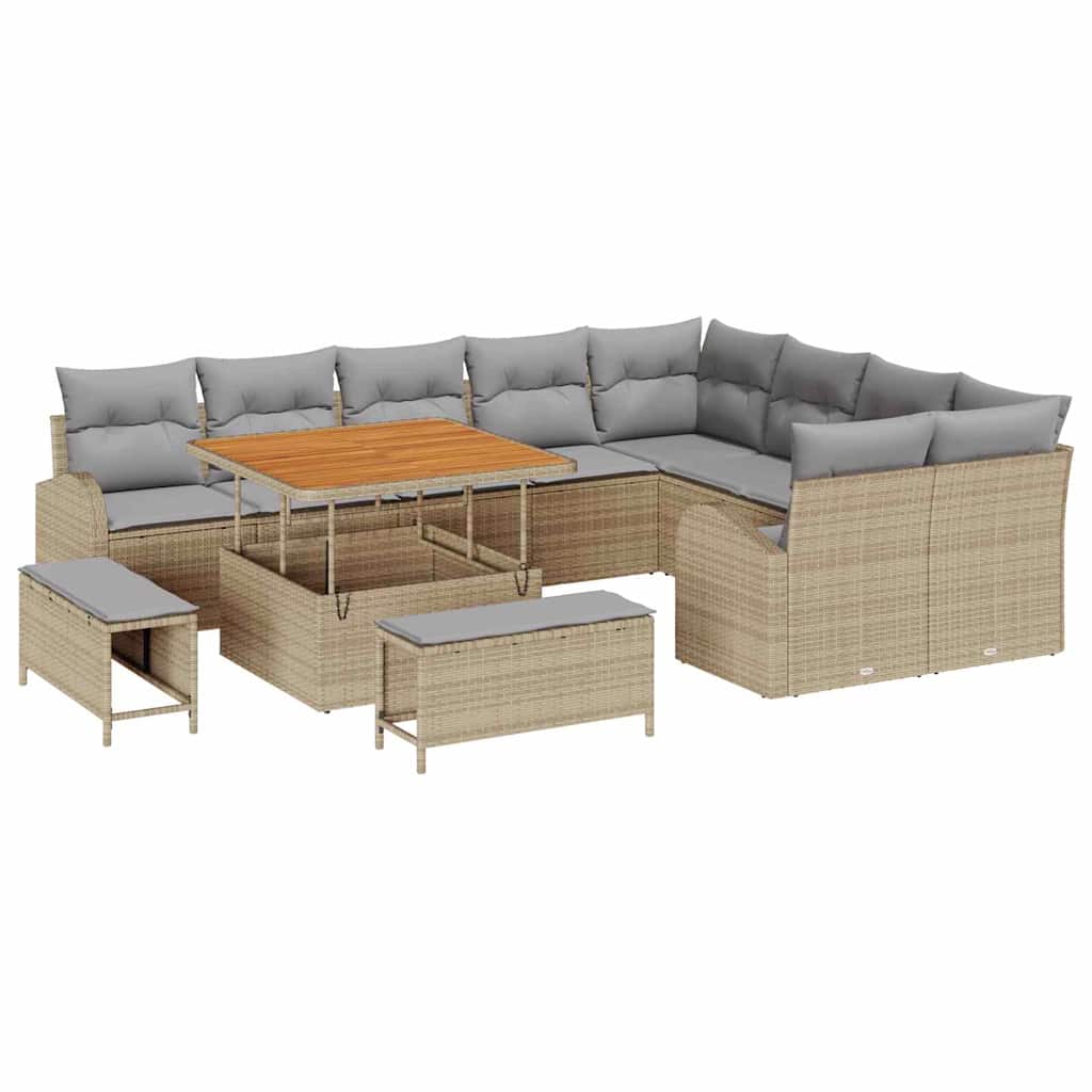 Havesofa Sæt 12 stk. 11-Antal sæder Beige og lys grå