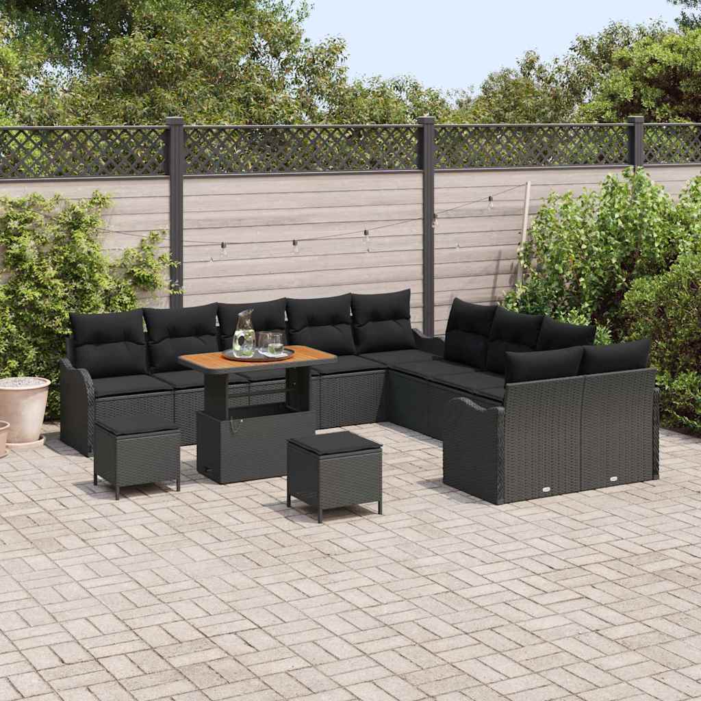 Havesofa Sæt 13 stk. 12-Antal sæder Sort