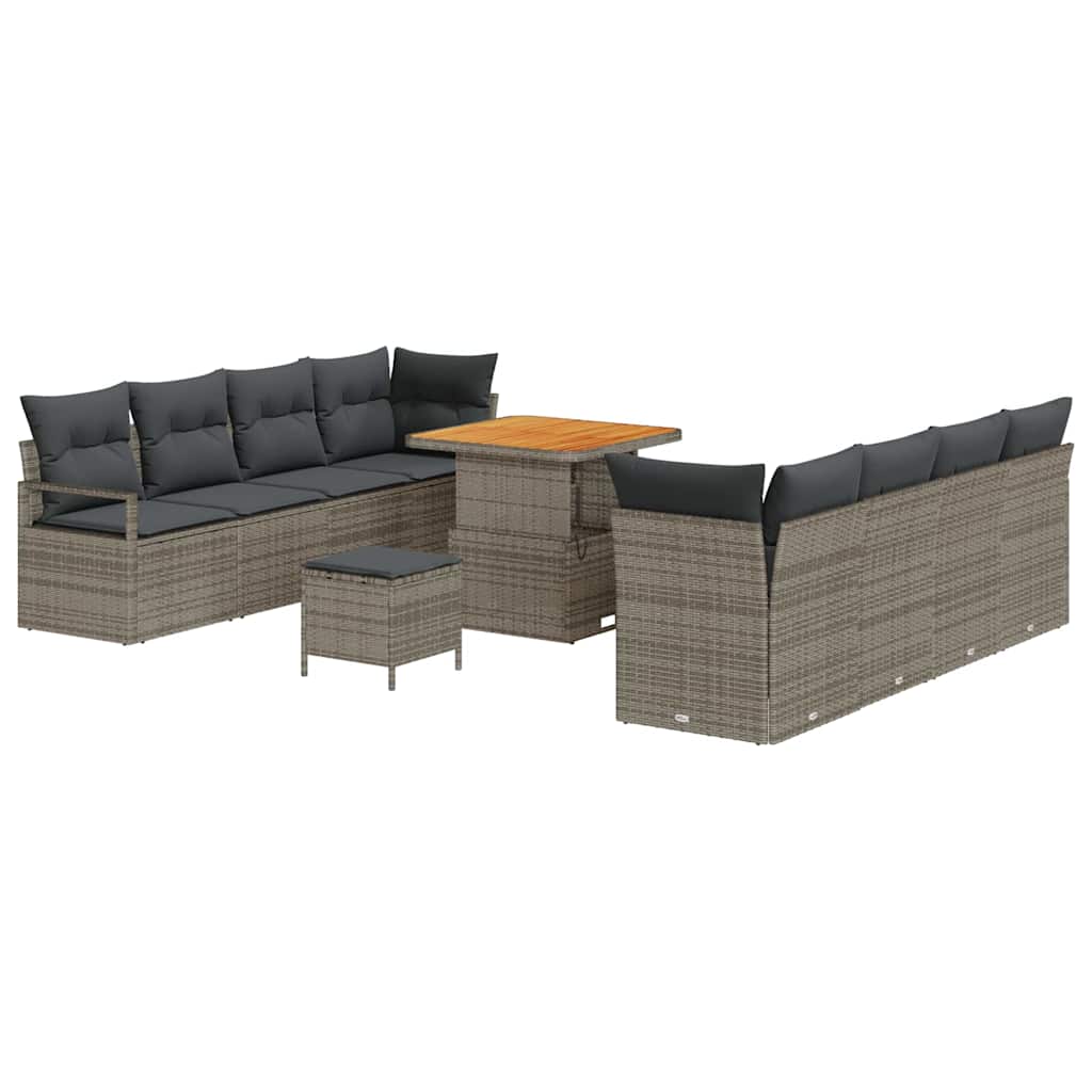 Havesofa Sæt med pude med opbevaring Grå 80 x 80 x 71 cm