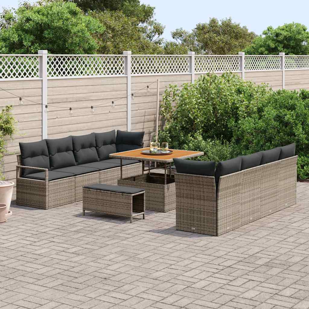 Havesofa Sæt med pude med opbevaring Grå 100 x 100 x 71 cm