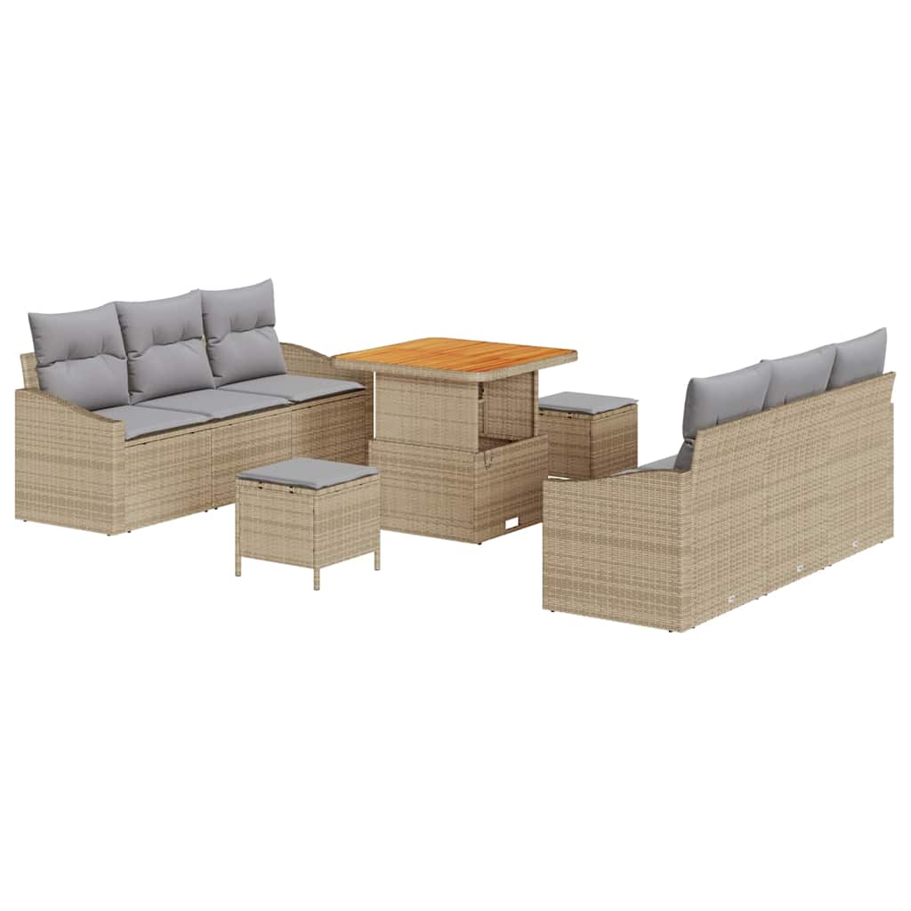 Havesofa Sæt 9 stk. 8-Antal sæder Beige og lys grå