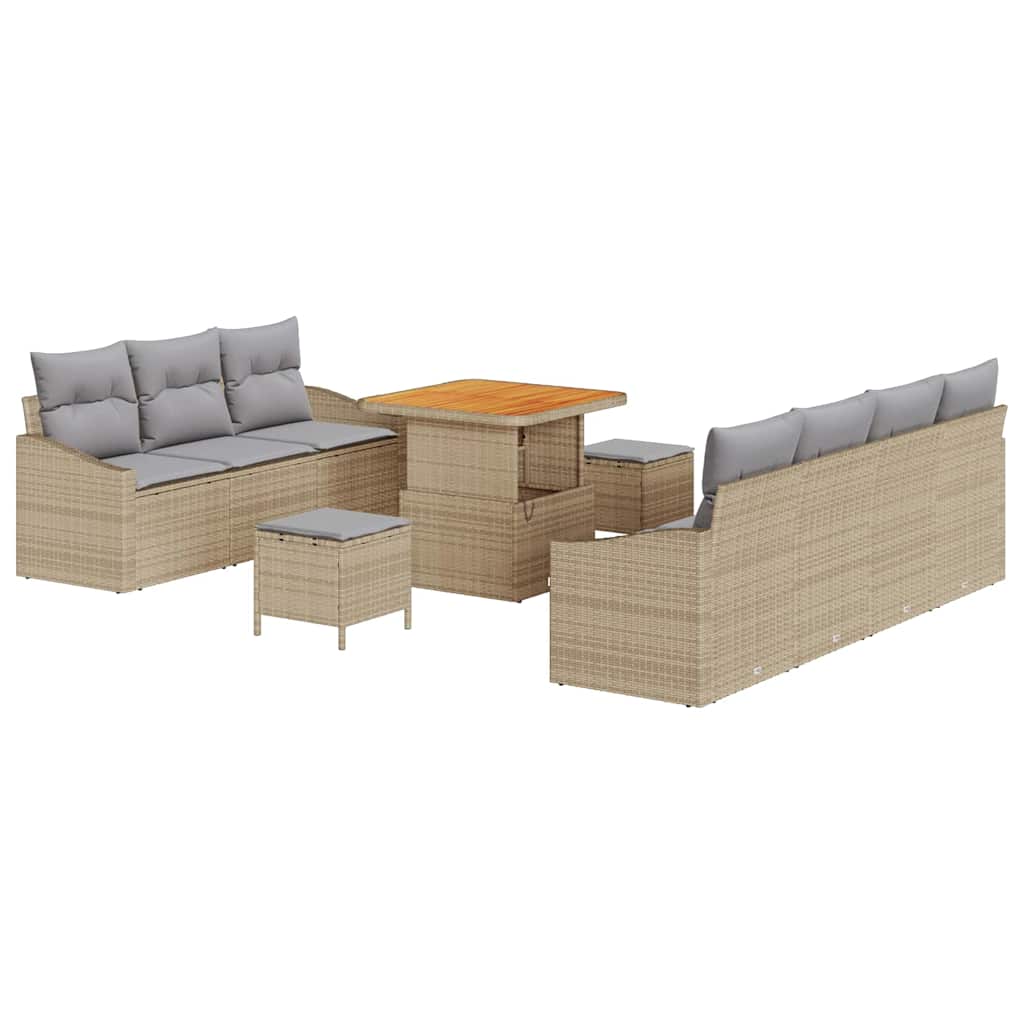 Havesofa Sæt 10 stk. 9-Antal sæder Beige og lys grå