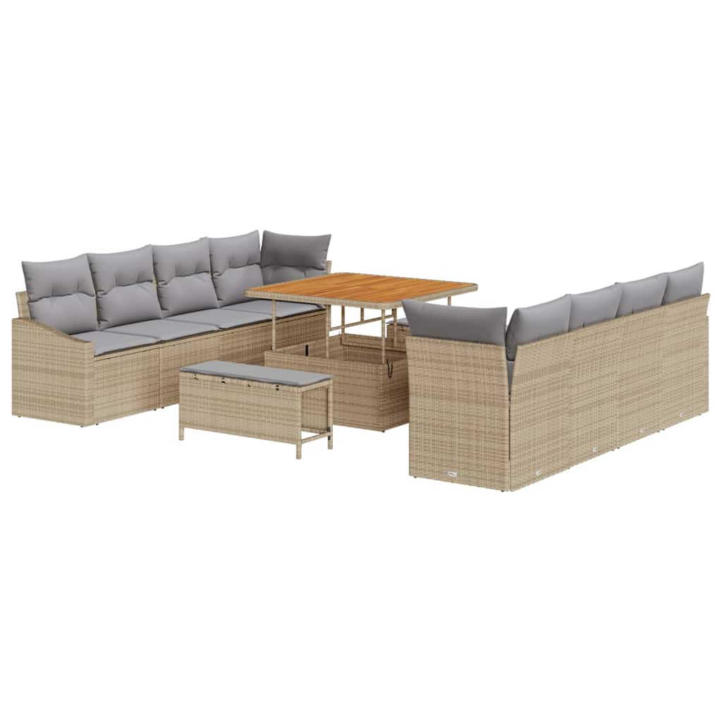 Havesofa Sæt 11 stk. 10-Antal sæder Beige og lys grå