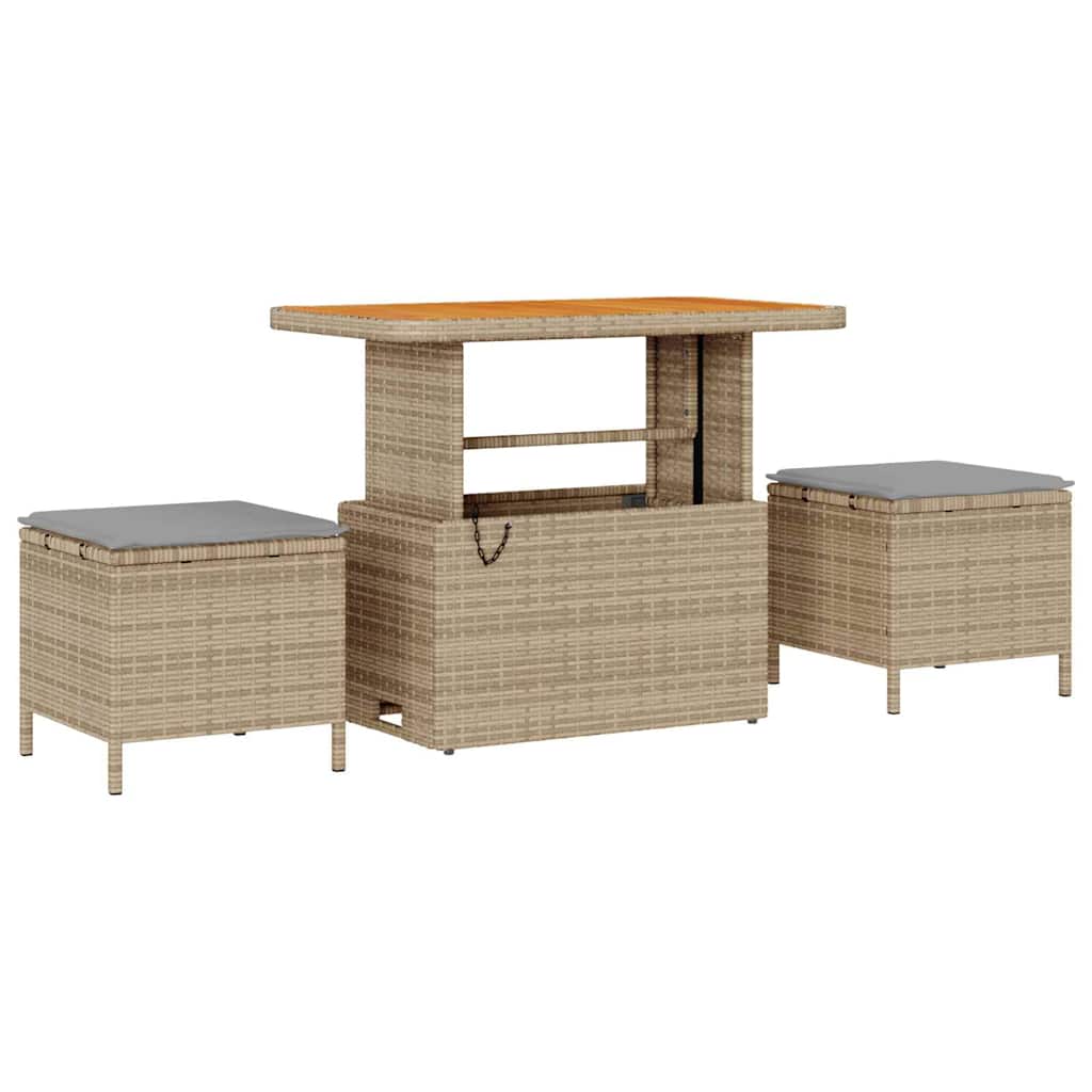 Havesofa Sæt 10 stk. 9-Antal sæder Beige Poly rattan