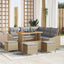 Havesofa Sæt 9 stk. 8-Antal sæder Beige Poly rattan
