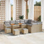 Havesofa Sæt 13 stk. 8-Antal sæder Beige Poly rattan