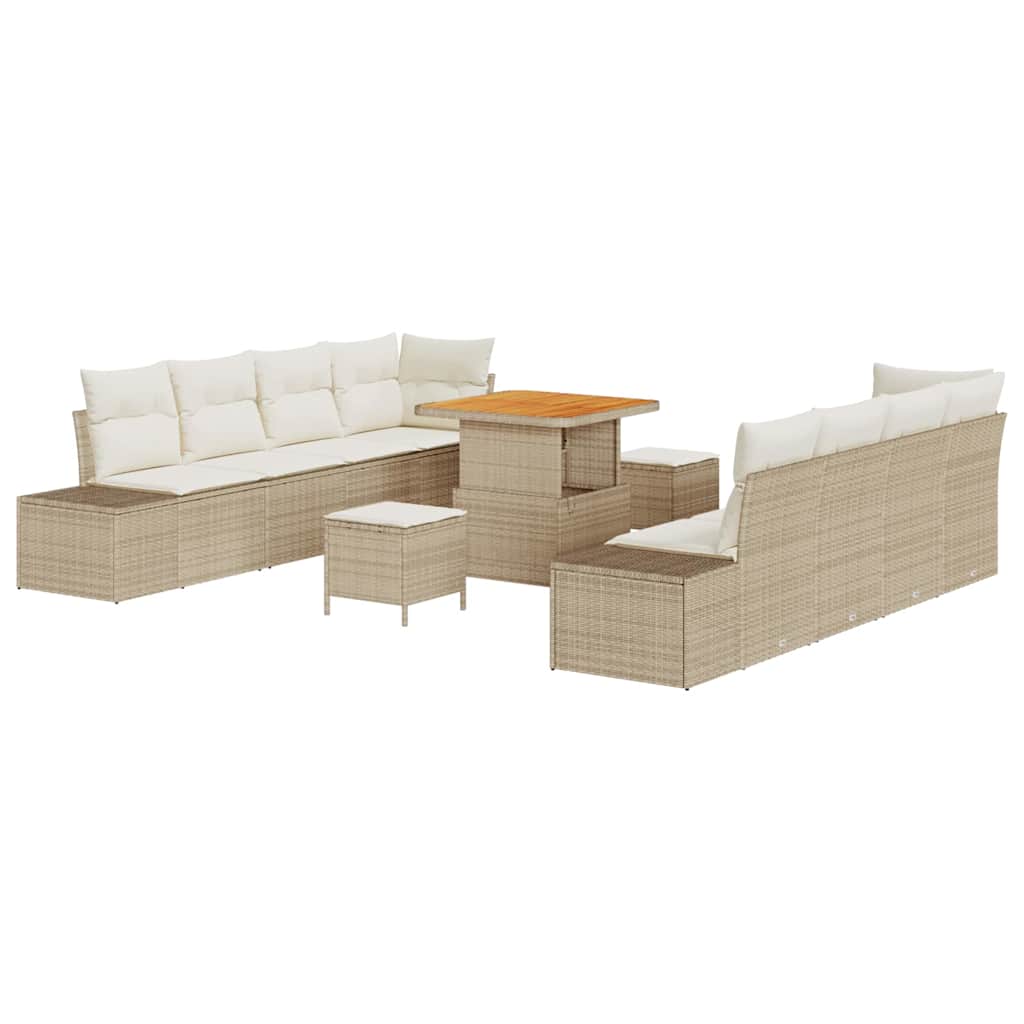 Havesofa Sæt Beige Poly rattan