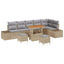 Havesofa Sæt 9 stk. 8-Antal sæder Beige Poly rattan