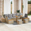 Havesofa Sæt 10 stk. 9-Antal sæder Beige Poly rattan