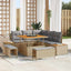 Havesofa Sæt 8 stk. 7-Antal sæder Beige Poly rattan