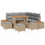 Havesofa Sæt 9 stk. 8-Antal sæder Beige Poly rattan