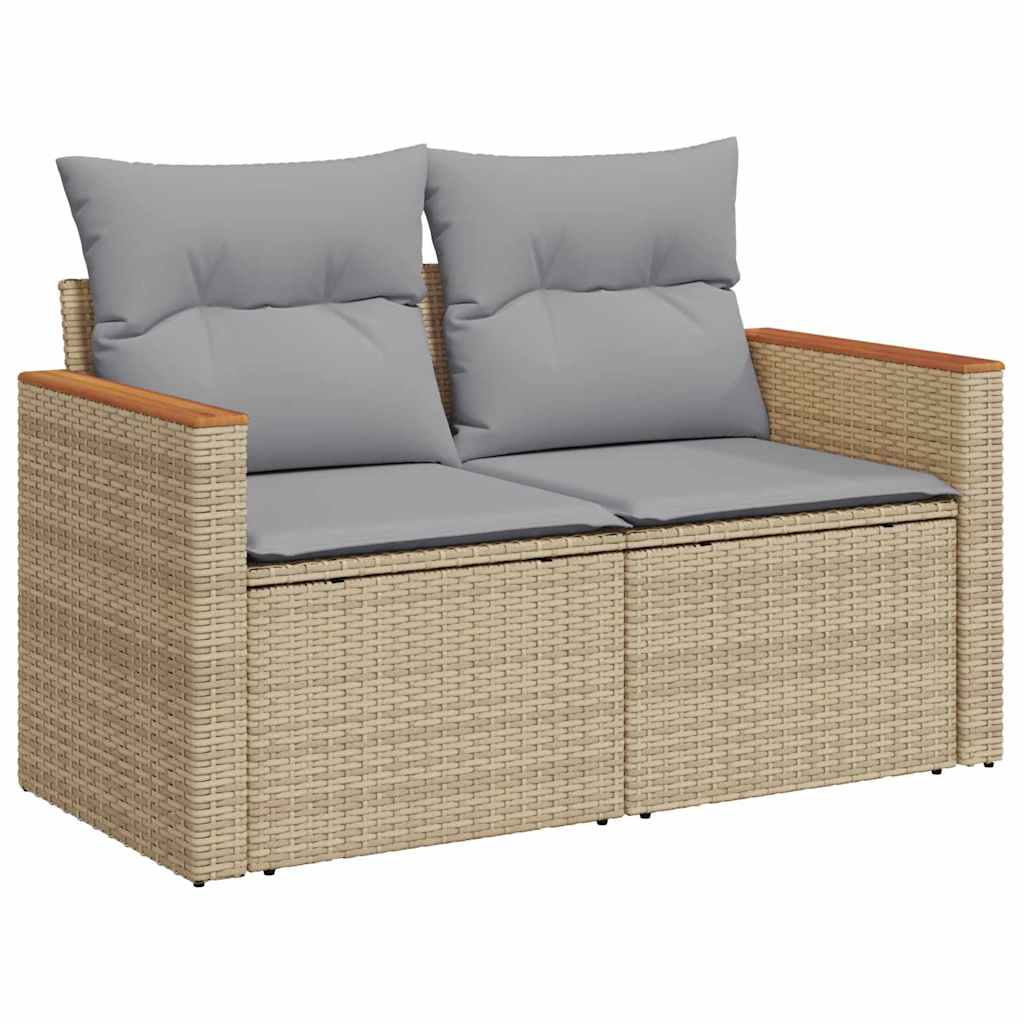 Havesofa Sæt 10 stk. 7-Antal sæder Beige og lys grå polyrattan