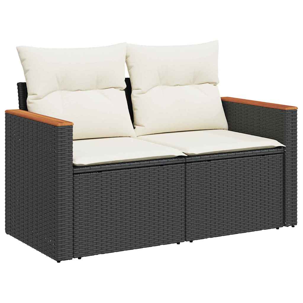 Havesofa Sæt 10 stk. 7-Antal sæder Sort og Cream polyrattan