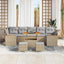 Havesofa Sæt 10 stk. 7-Antal sæder Beige Poly rattan
