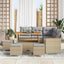 Havesofa Sæt med pude med opbevaring Beige Poly rattan