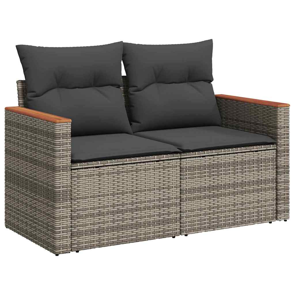 Havesofa Sæt 12 stk. 9-Antal sæder Grå Poly Rattan