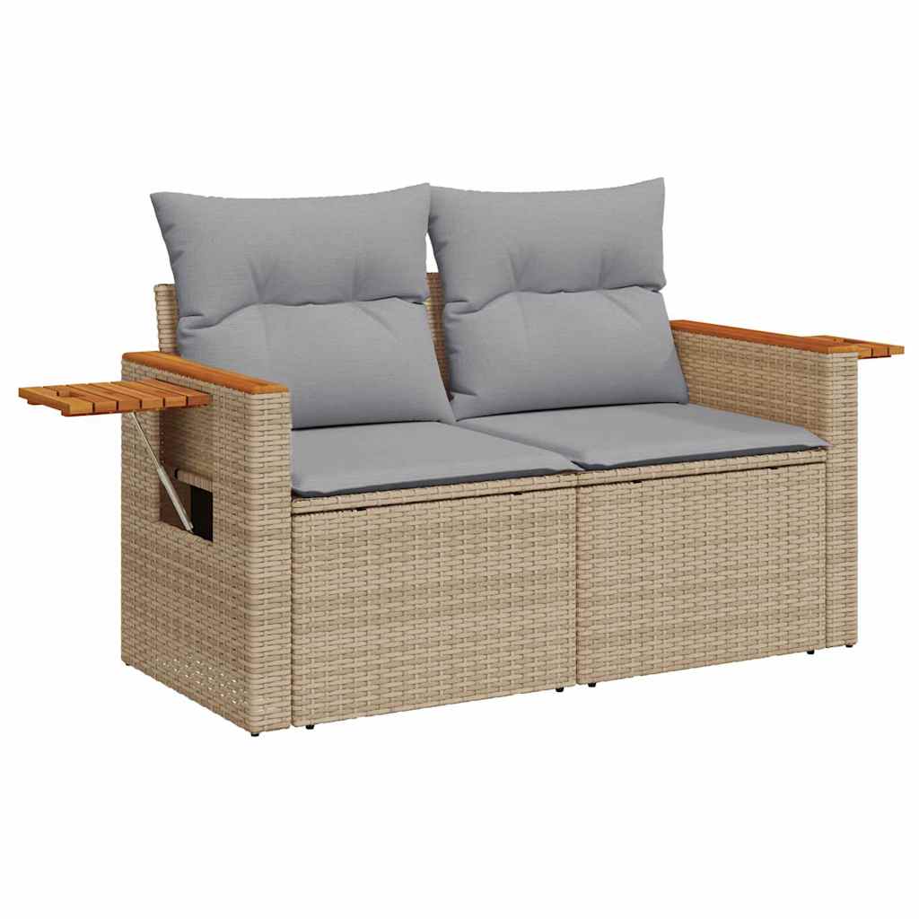 Havesofa Sæt 17 stk. 10-Antal sæder Beige og lys grå polyrattan