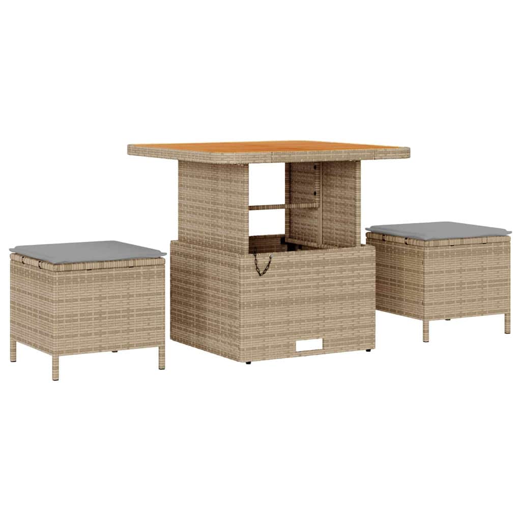 Havesofa Sæt 13 stk. 9-Antal sæder Beige og lys grå polyrattan