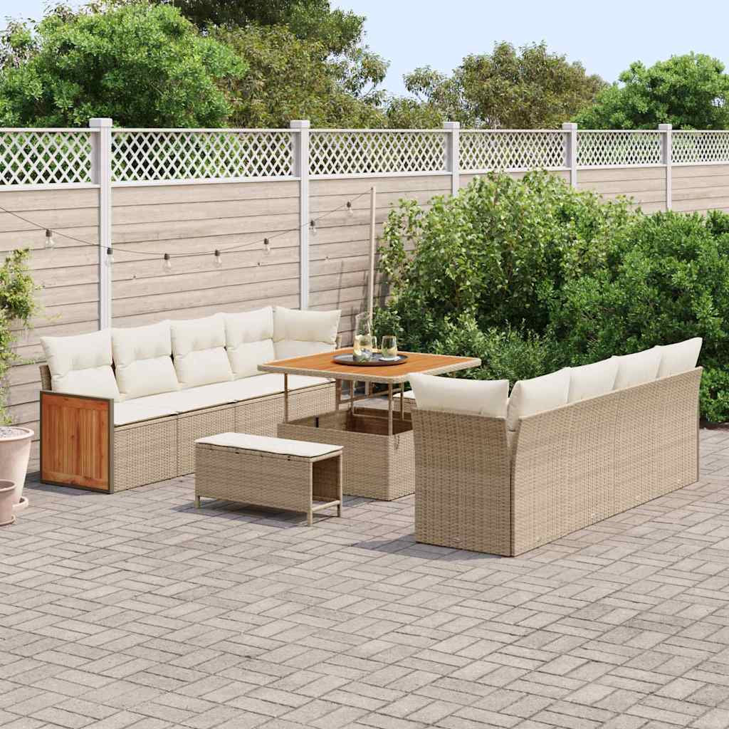 Havesofa Sæt Beige og creme 231 x 224 x 85 cm polyrattan
