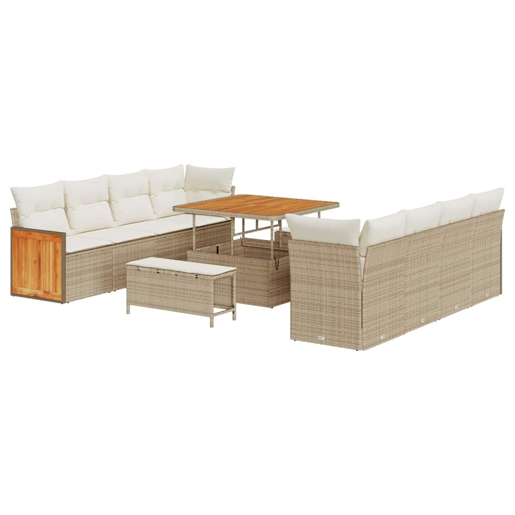 Havesofa Sæt Beige og creme 231 x 224 x 85 cm polyrattan