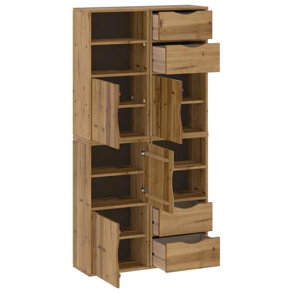 sidekabinetter 4 stk ODDA 40x24x79 cm massivt fyrretræ
